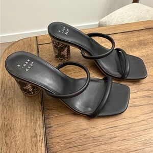 Square Toe Slide Heels